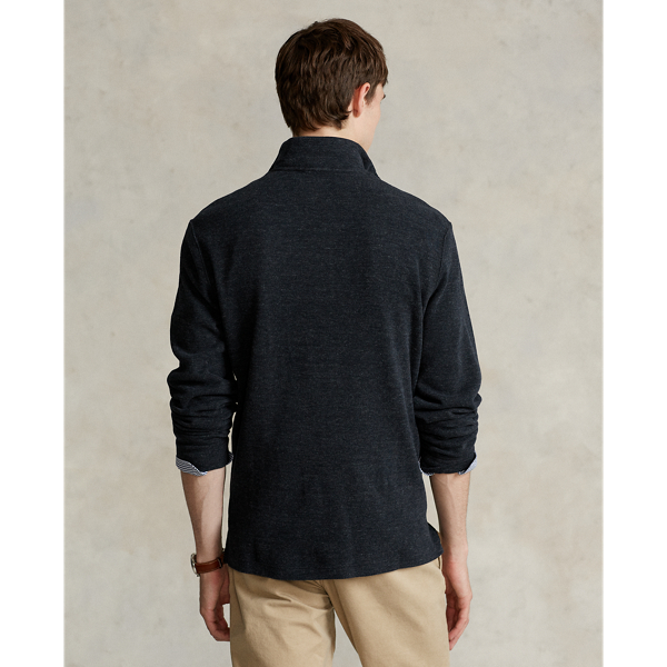 Black Marl Heather Estate-Rib Quarter-Zip Pullover Polo Ralph Lauren for fall 5