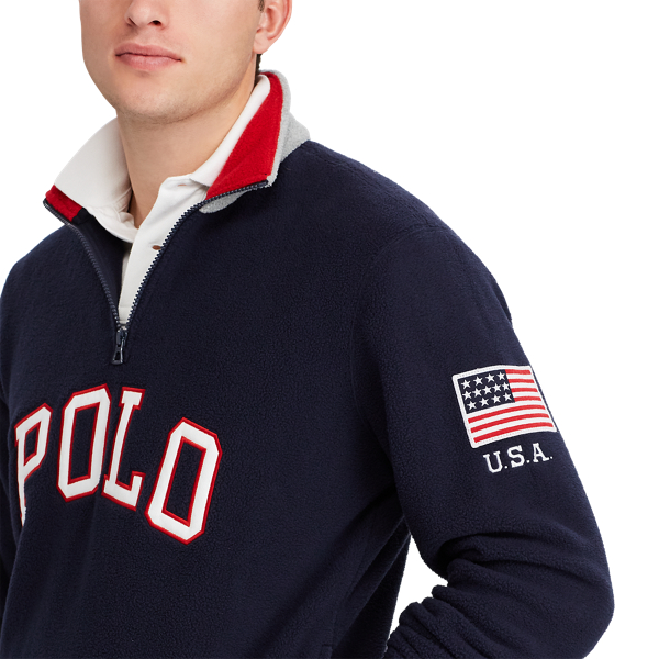 Aviator Navy Cotton-Blend-Fleece Pullover Polo Ralph Lauren 7