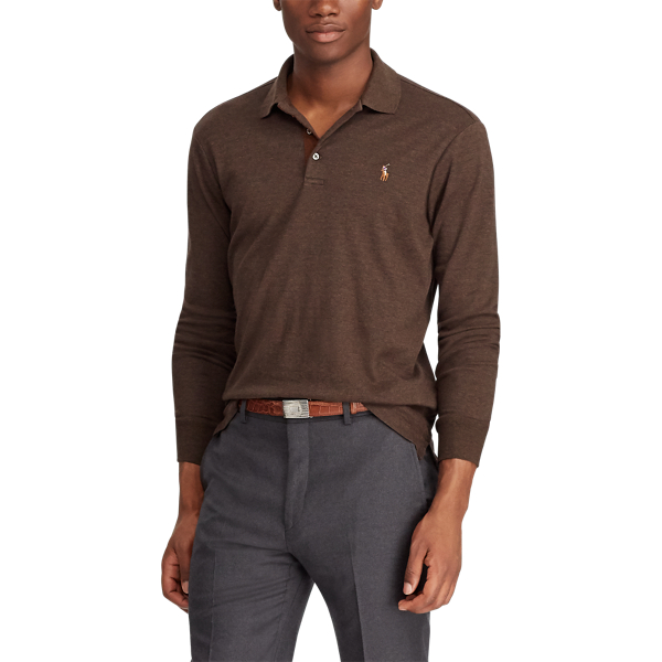 Alpine Brown Heather Classic Fit Soft Cotton Polo Shirt Polo Ralph Lauren 5