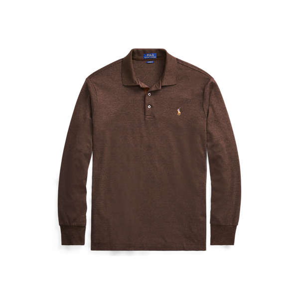 Alpine Brown Heather Classic Fit Soft Cotton Polo Shirt Polo Ralph Lauren 2