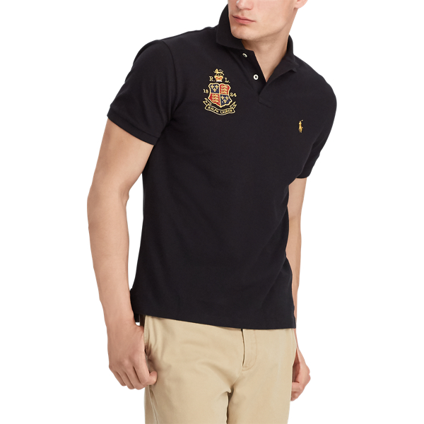 Polo Black Custom Slim Fit Mesh Polo Polo Ralph Lauren 5