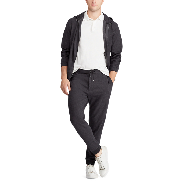 Gina Grey Heather Herringbone Double-Knit Jogger Polo Ralph Lauren 3