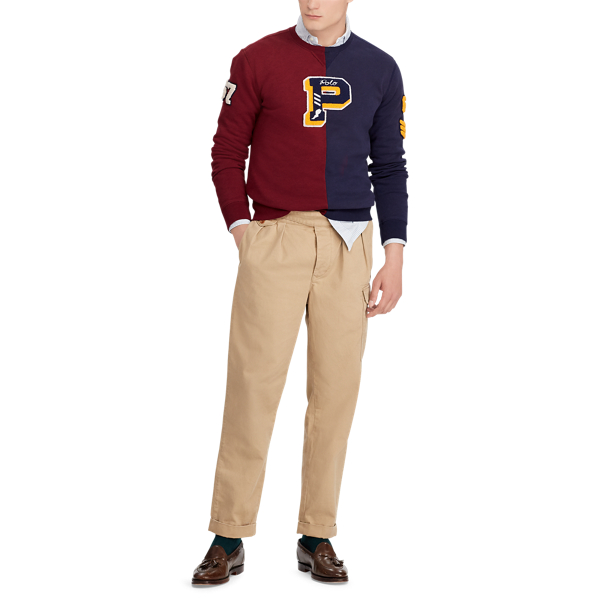 Navy/Wine Cotton-Blend-Fleece Sweatshirt Polo Ralph Lauren 3