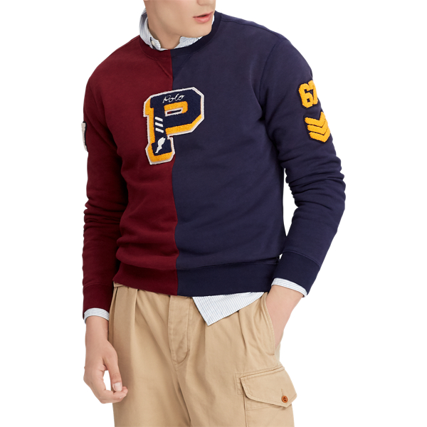 Navy/Wine Cotton-Blend-Fleece Sweatshirt Polo Ralph Lauren 4