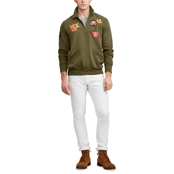 Canopy Olive Cotton-Blend-Fleece Pullover Polo Ralph Lauren 4