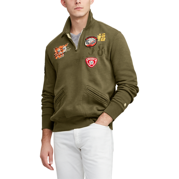 Canopy Olive Cotton-Blend-Fleece Pullover Polo Ralph Lauren 5