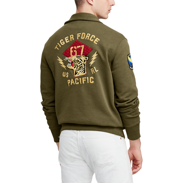 Canopy Olive Cotton-Blend-Fleece Pullover Polo Ralph Lauren 6