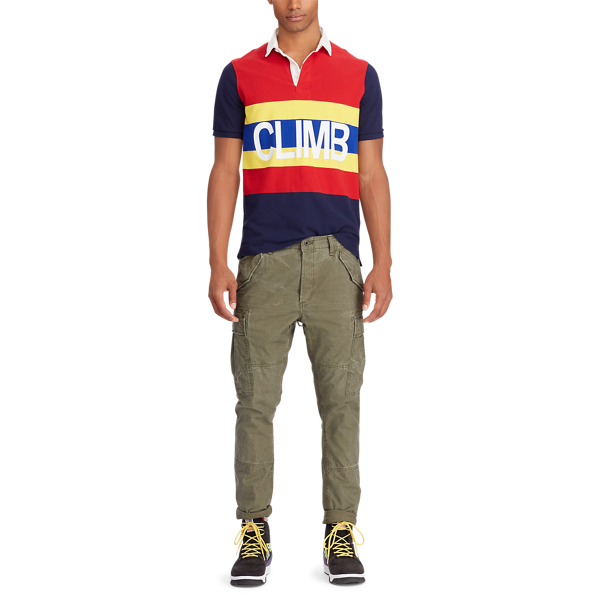 Polo Sport Red Multi Hi Tech Classic Fit Mesh Rugby Polo Ralph Lauren 4