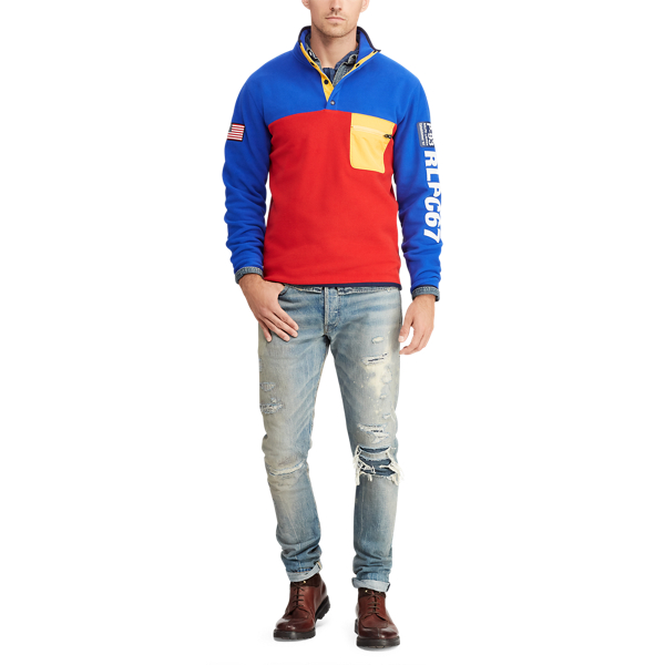 Bright Royal/Red Hi Tech Colour-Blocked Pullover Polo Ralph Lauren 4