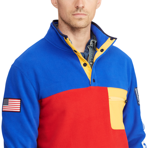 Bright Royal/Red Hi Tech Colour-Blocked Pullover Polo Ralph Lauren 7