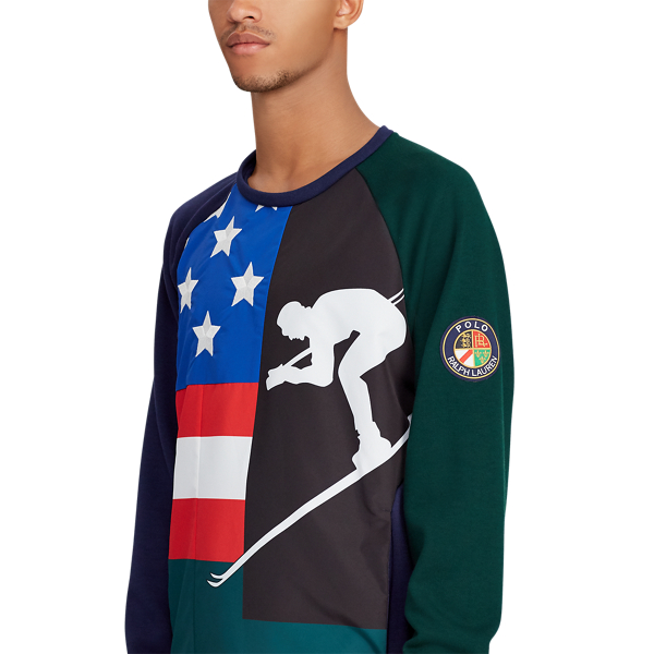 Double-Knit Graphic Sweatshirt Polo Ralph Lauren in Newport Navy/Moss Agate 7
