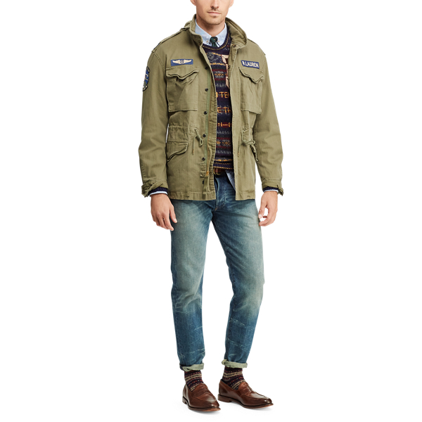 Olive W/ Patches Cotton Twill Field Jacket Polo Ralph Lauren 4