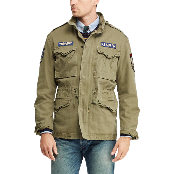 Olive W/ Patches Cotton Twill Field Jacket Polo Ralph Lauren 5