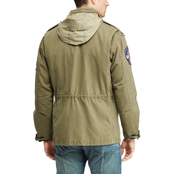 Olive W/ Patches Cotton Twill Field Jacket Polo Ralph Lauren 6