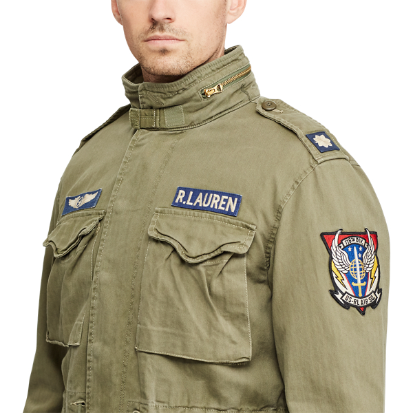 Olive W/ Patches Cotton Twill Field Jacket Polo Ralph Lauren 7