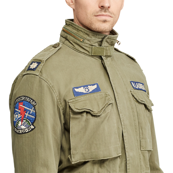 Olive W/ Patches Cotton Twill Field Jacket Polo Ralph Lauren 8