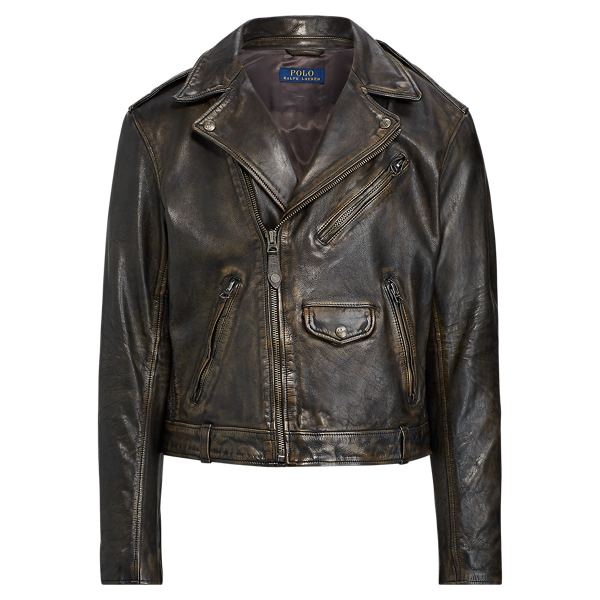 Leather Biker Jacket Ralph Lauren UK