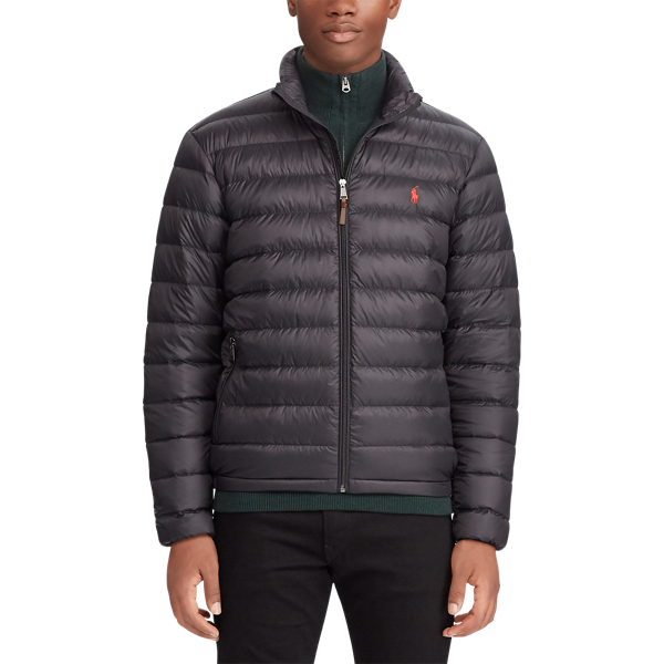 Men's down quilted packable logo jacket hotsell