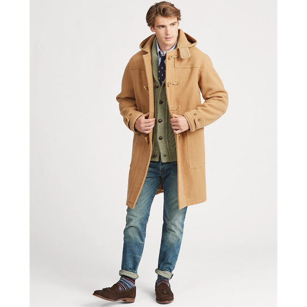 Wool Twill Hooded Duffle Coat for Men Ralph Lauren IL