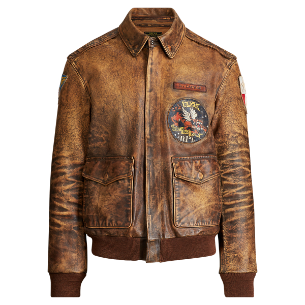 Leather Bomber Jacket for Men Ralph Lauren PT