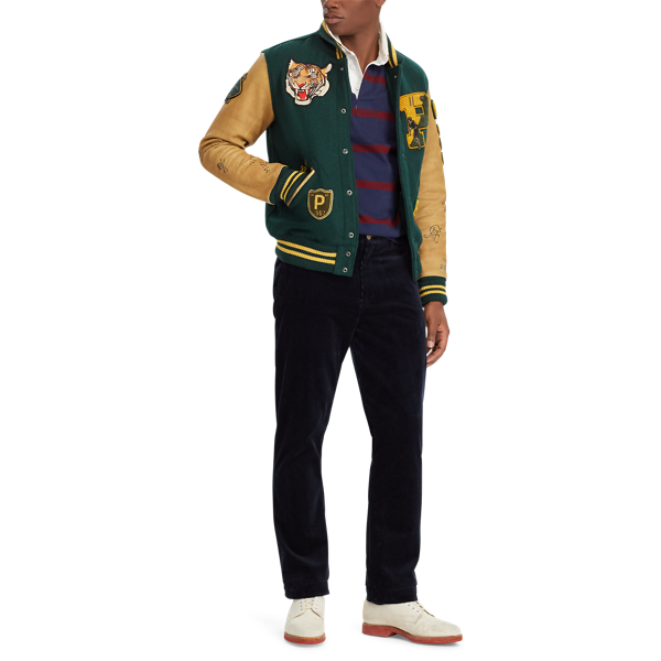 Polo Ralph Lauren レターマン スダジャン ウイング Polo Ralph Lauren P Wing Tiger Letterman Varsity Leather