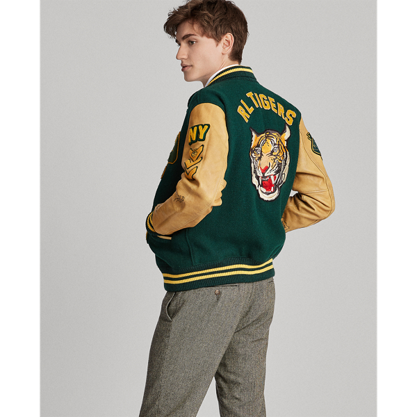 Wool-Blend Letterman Jacket