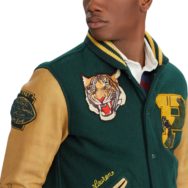 Ralph lauren letterman jacket best sale