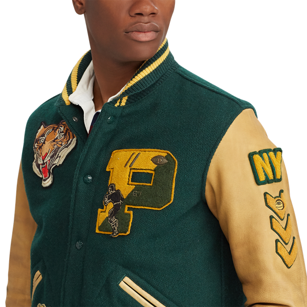 Wool Blend Letterman Jacket