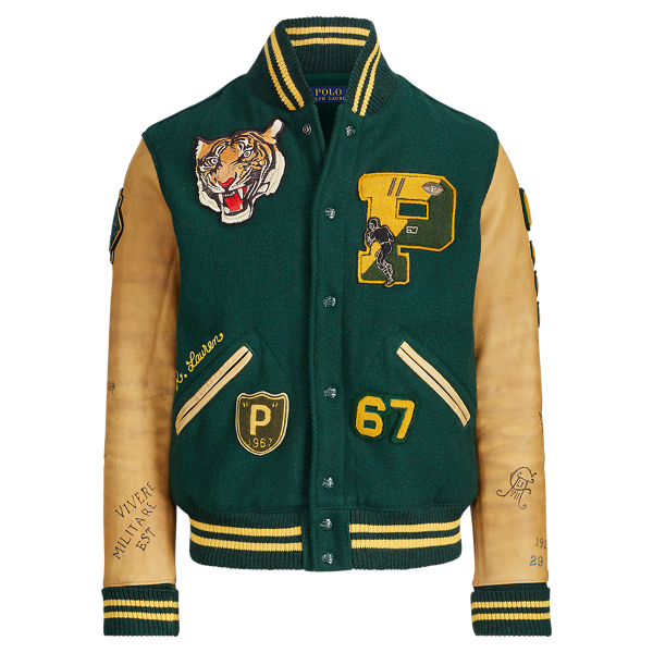 Wool Blend Letterman Jacket for Men Ralph Lauren IE