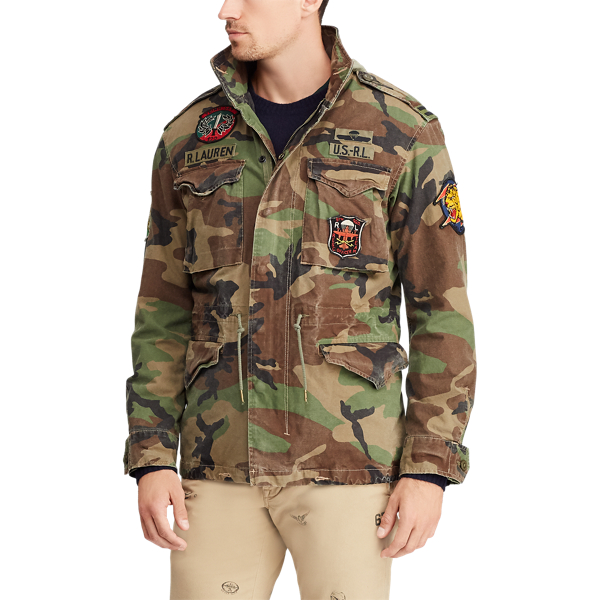 Men’s outlet Polo Ralph Lauren Camo Military Button Jacket