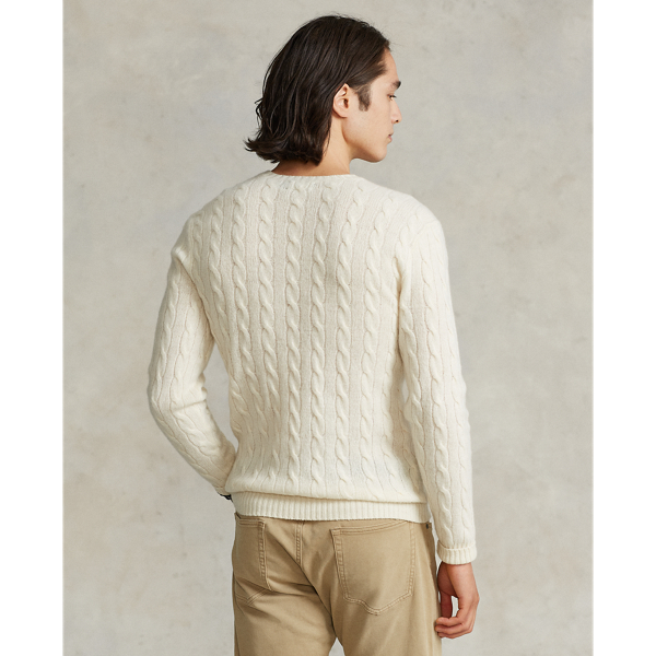 Andover Cream Cable-Knit Wool-Cashmere Sweater Polo Ralph Lauren 5