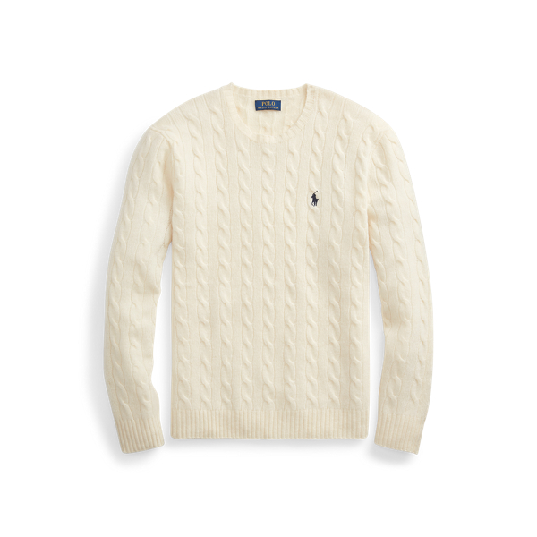 Andover Cream Cable-Knit Wool-Cashmere Sweater Polo Ralph Lauren 2