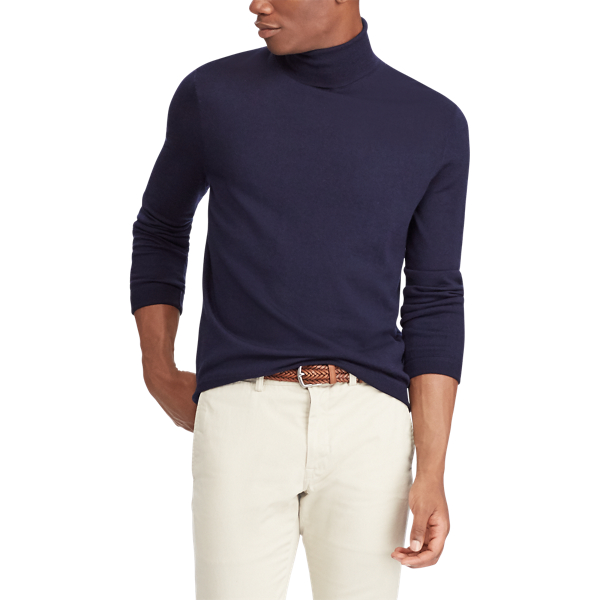 Hunter Navy Washable Merino Turtleneck Polo Ralph Lauren 5
