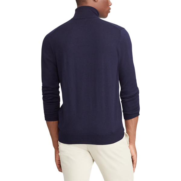Hunter Navy Washable Merino Turtleneck Polo Ralph Lauren 6