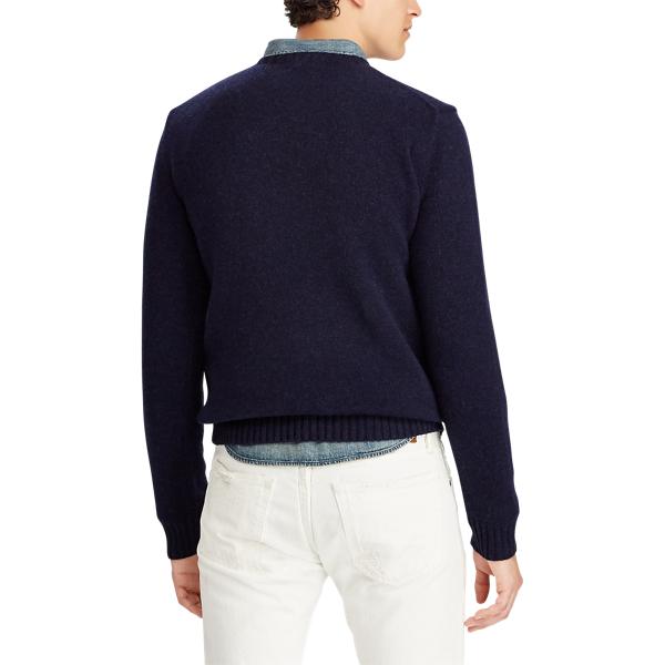 Navy Denim Bear Wool Sweater Polo Ralph Lauren 5