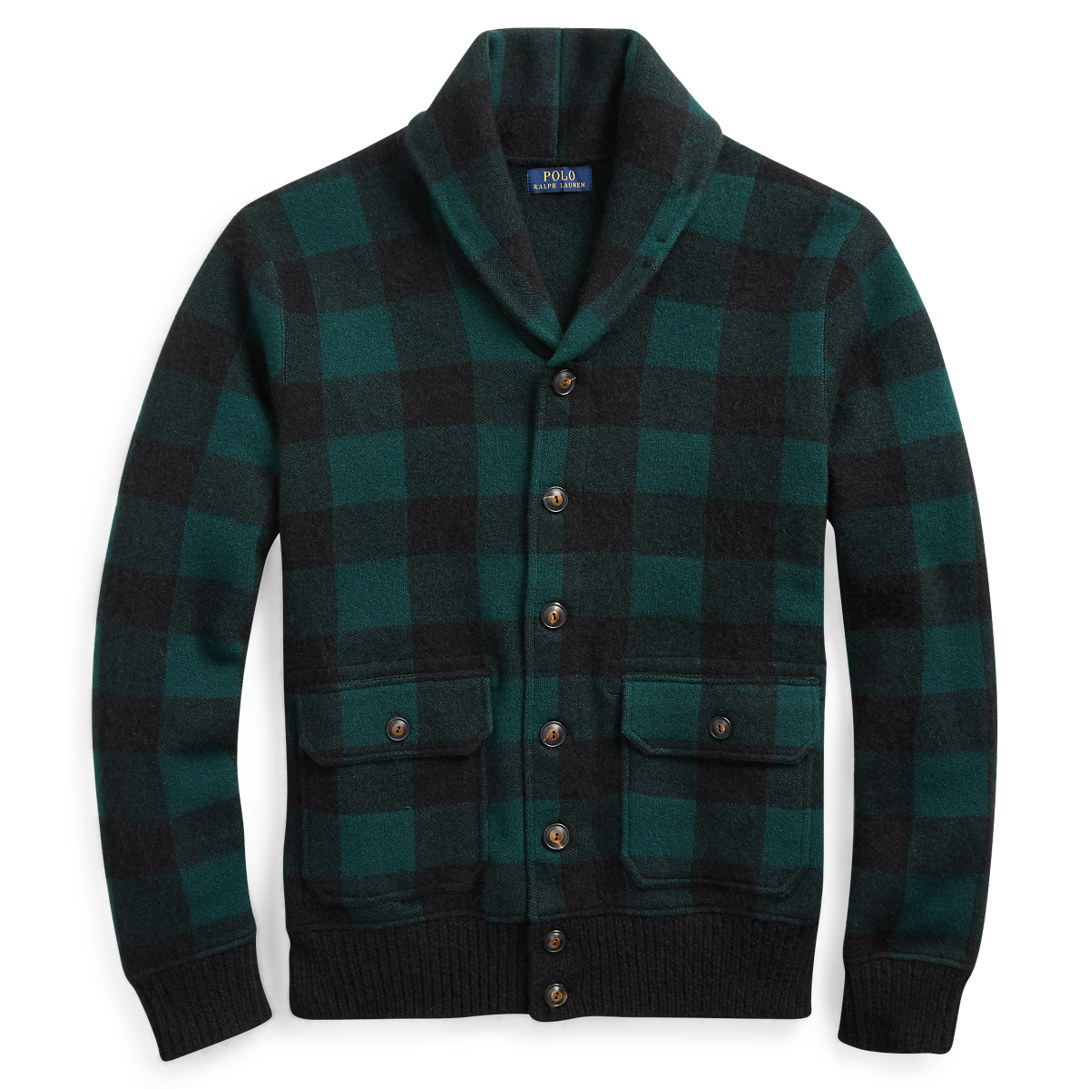 Checked Wool-Blend Cardigan