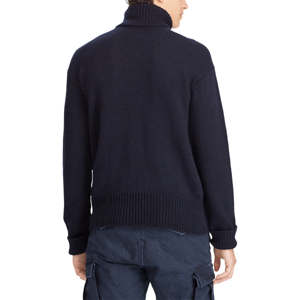 Navy Wool Turtleneck Sweater Polo Ralph Lauren 6