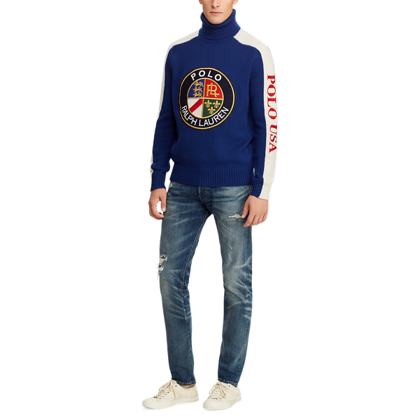 Royal Multi Wool Turtleneck Sweater Polo Ralph Lauren 4