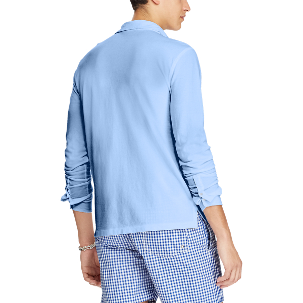 Cabana Blue Classic Fit Mesh Shirt Big & Tall 4