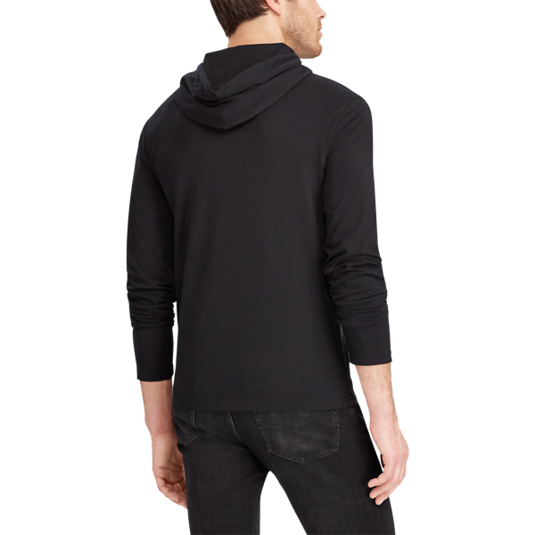 RL Black Cotton Jersey Hooded T-Shirt Big & Tall 6