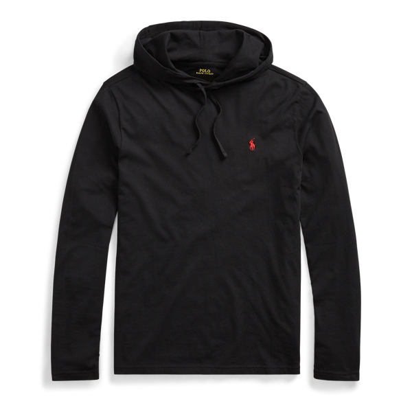 RL Black Cotton Jersey Hooded T-Shirt Big & Tall 2