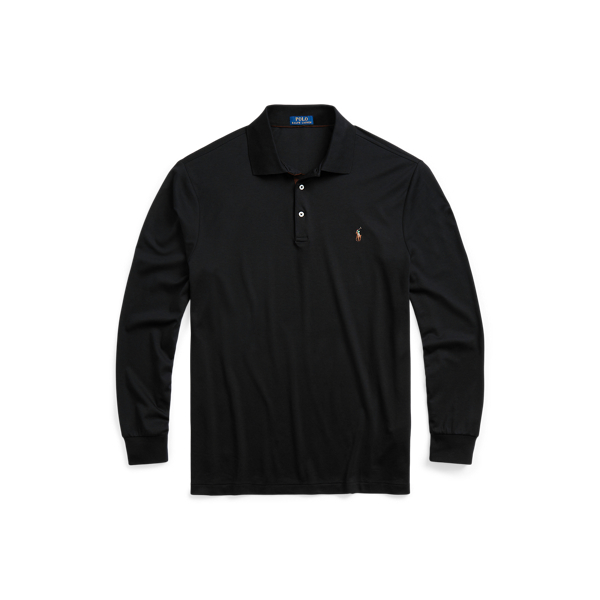 Mesh Long-Sleeve Polo Shirt