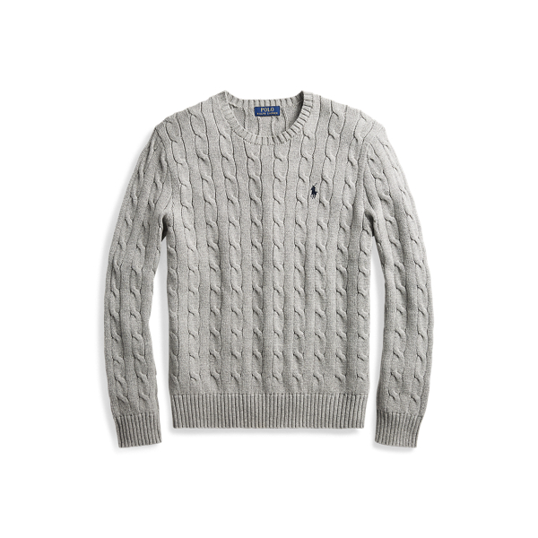Cable-Knit Cotton Sweater Big & Tall em 1