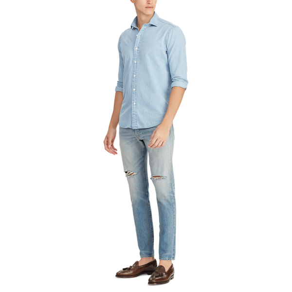 Classic-Fit Chambray-Hemd Polo Ralph Lauren in Light Indigo 4