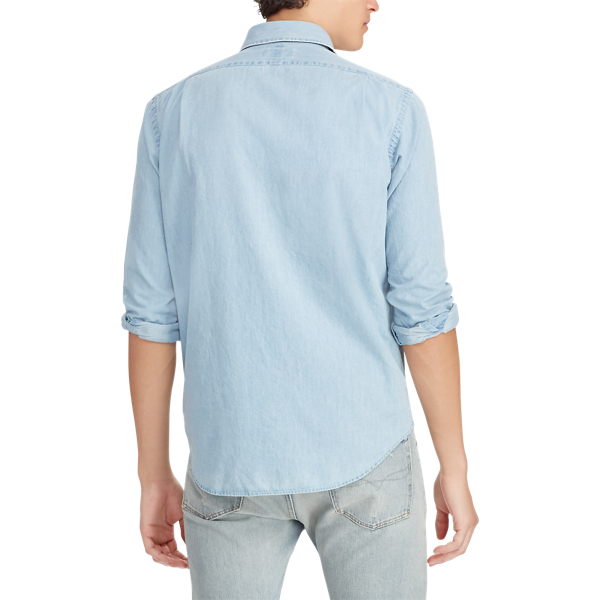 Classic-Fit Chambray-Hemd Polo Ralph Lauren in Light Indigo 6
