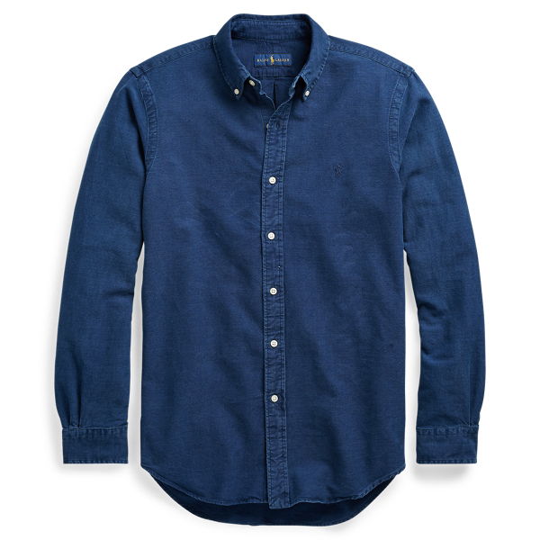 Indigo Slim Fit Garment-Dyed Oxford Shirt Polo Ralph Lauren 1