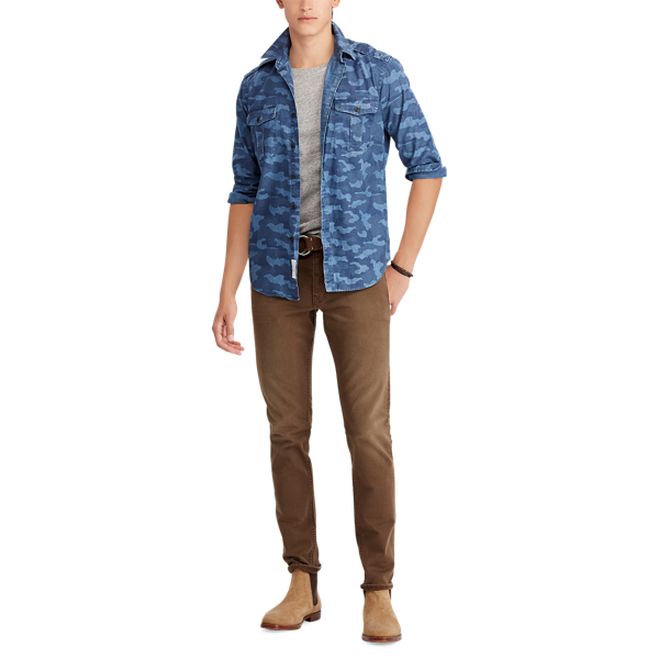 Classic Fit Chambray Workshirt Polo Ralph Lauren in Indigo Camo 4