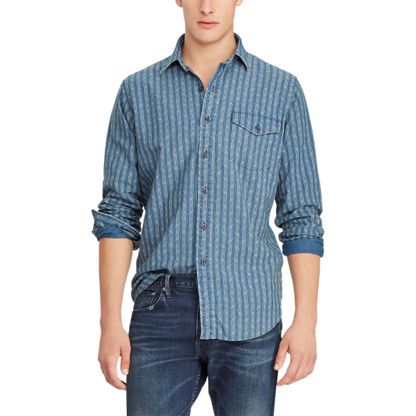 Classic Fit Striped Shirt Polo Ralph Lauren em Diamond Stripe 5
