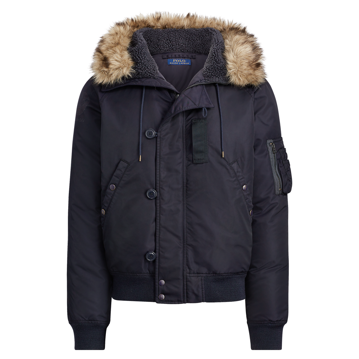 Polo jacket with fur online