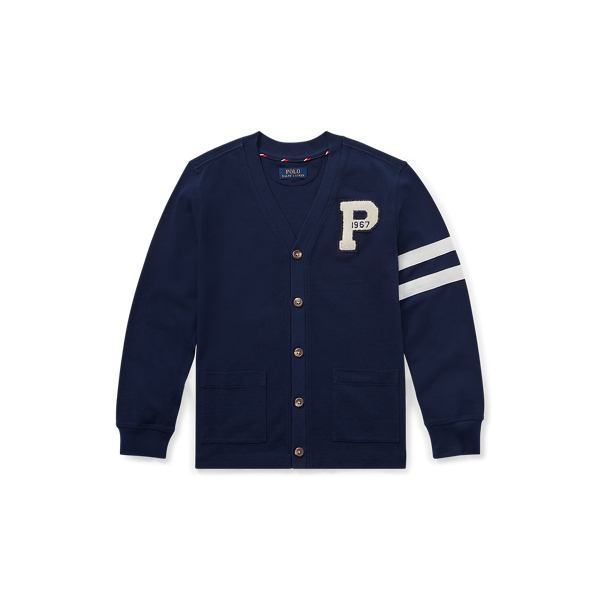 Cotton Mesh Letterman Cardigan Boys 6-14 Years 1
